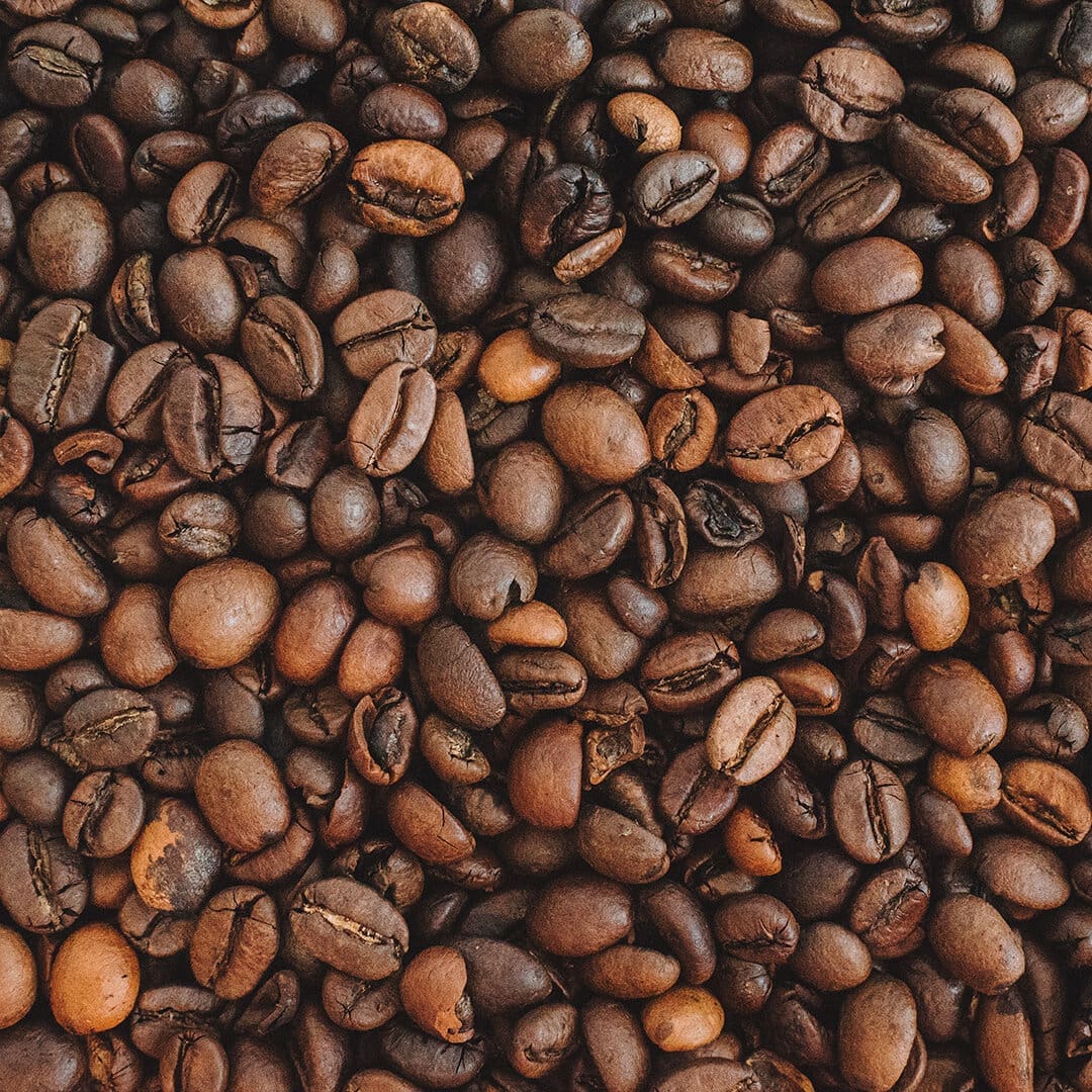 A close up view of coffee beans.