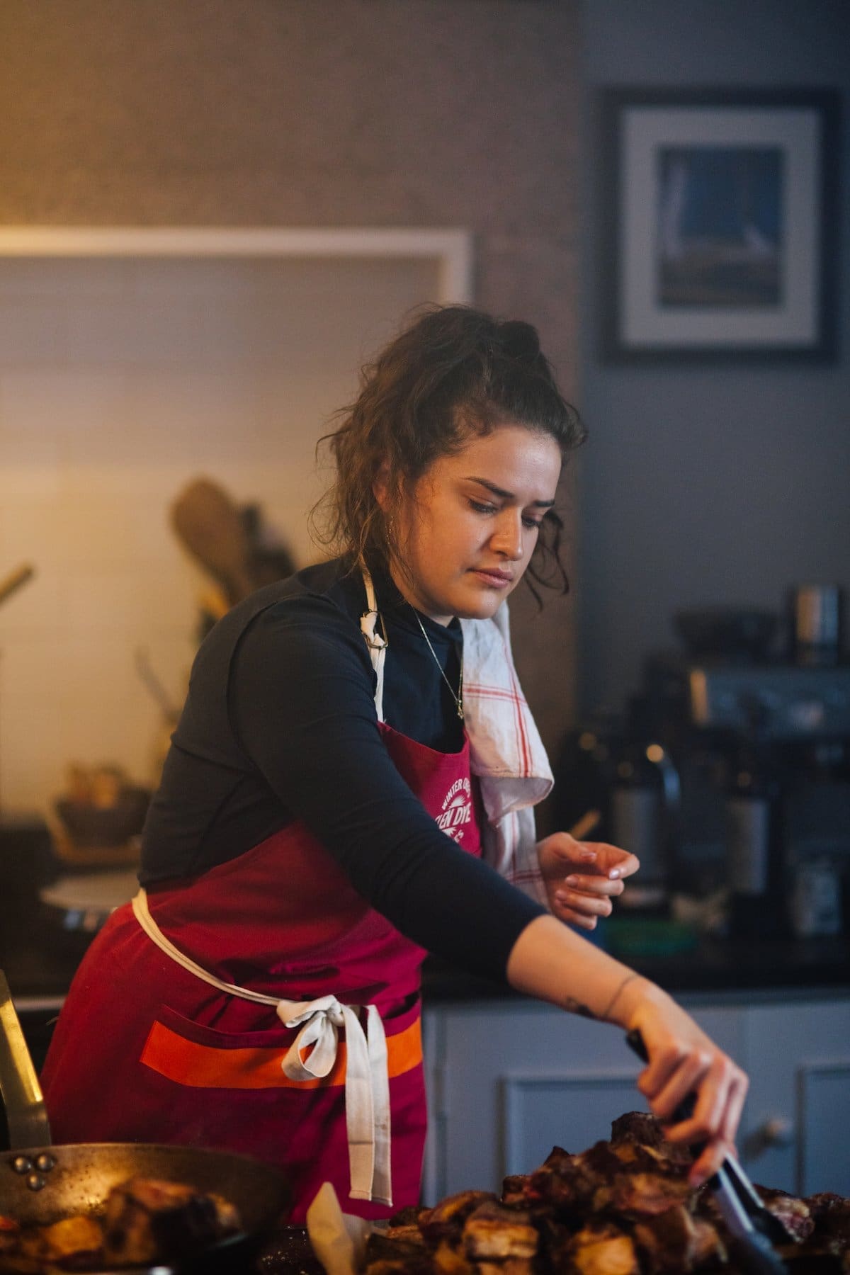 Ixta, our residency chef, preparing food for a seasonal feast