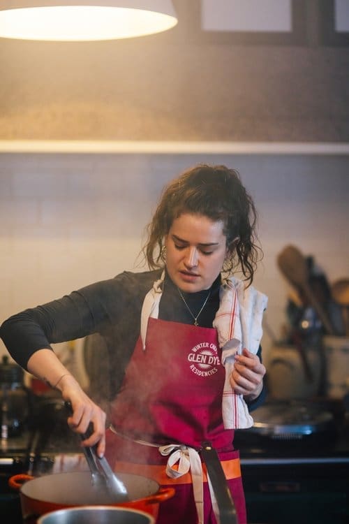 Ixta, our residency chef, preparing food for a seasonal feast