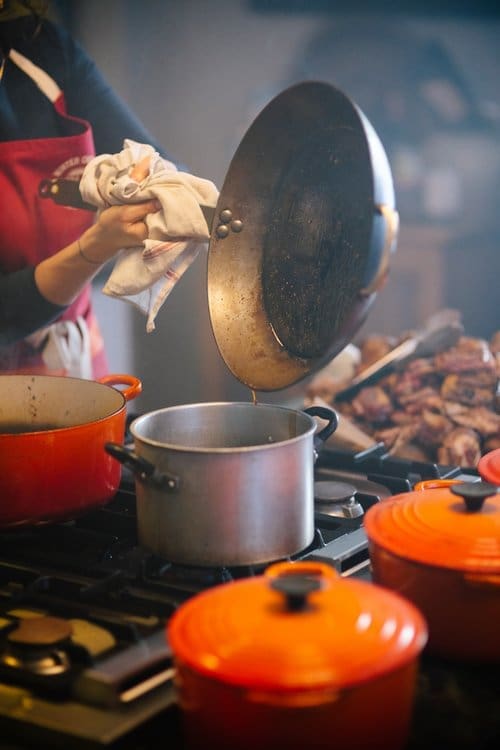 Ixta, our residency chef, preparing food for a seasonal feast