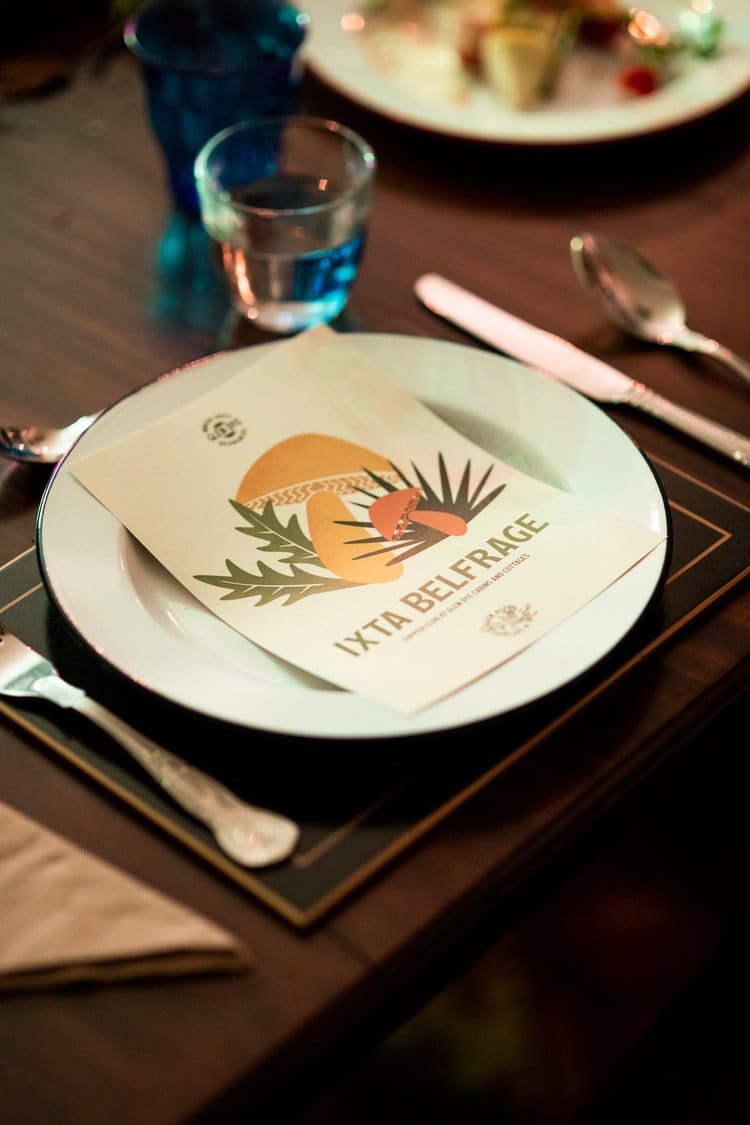 Image of the dinner menu at our winter chef's seasonal feast event.