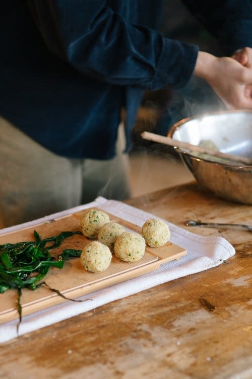 Our resident chef Max, preparing food for a seasonal feast event