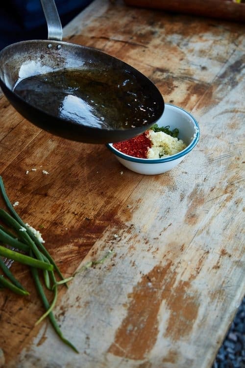 A view of a chilli marinate being made ready for cooking.